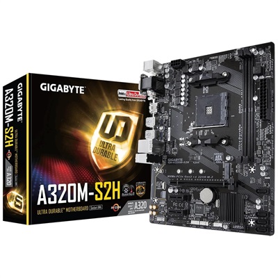 Gigabyte GA-A320M-S2H AMD AM4 Ryzen microATX Gaming Motherboard