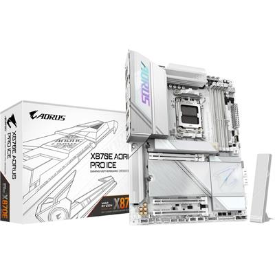 Gigabyte X870E Aorus Pro Ice AMD AM5 Motherboard, ATX, DDR5, 4x M.2, PCIe 5.0, USB4, WIFI7, 2.5GbE LAN, EZ-Latch