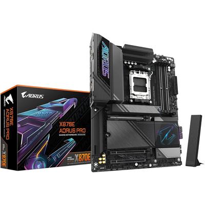 Gigabyte X870E Aorus Pro AMD AM5 Motherboard, ATX, DDR5, 4x M.2, PCIe 5.0, USB4, WIFI7, 2.5GbE LAN, EZ-Latch