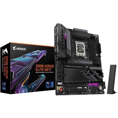 Gigabyte Z890 Aorus Elite Wifi7 Intel Core Ultra (Series 2) LGA 1851 Motherboard, ATX, DDR5, 4X M.2, PCIe 5.0, Thunderbolt 4, WIFI7, 2.5GbE LAN, EZ-Latch