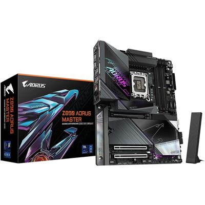 Gigabyte Z890 Aorus Master Intel Core Ultra (Series 2) LGA 1851 Motherboard, ATX, DDR5, 5X M.2, PCIe 5.0, Thunderbolt 4, WIFI7, 10GbE LAN, EZ-Latch