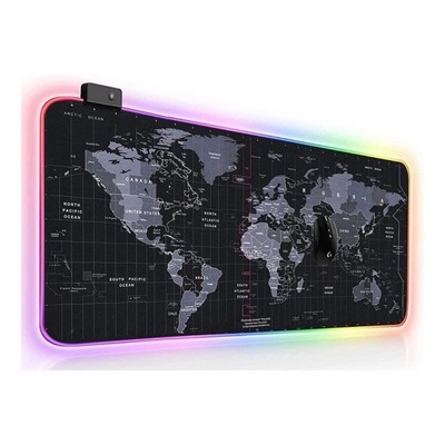 GMS-X5 World Map Print RGB Gaming Mouse Pad