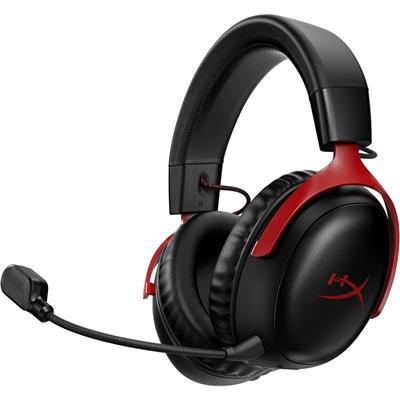 HyperX Cloud III Wireless Gaming Headset for PC, PS5, PS4, up to 120-hour Battery, 2.4GHz Wireless, DTS Spatial Audio, 53mm Angled Drivers, Memory Foam, Durable Frame, 10mm Microphone, Black/Red