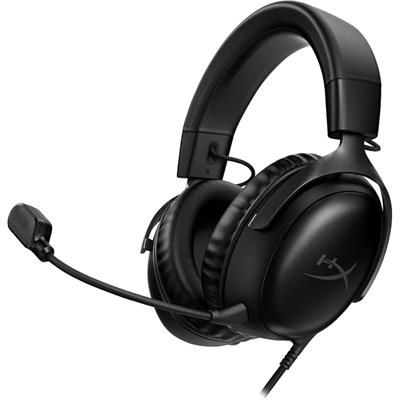 HyperX Cloud III Wired Gaming Headset, PC, PS5, Xbox Series X|S, Angled 53mm Drivers, DTS Spatial Audio, Memory Foam, Durable Frame, Ultra-Clear 10mm Mic, USB-C, USB-A, 3.5mm – Black