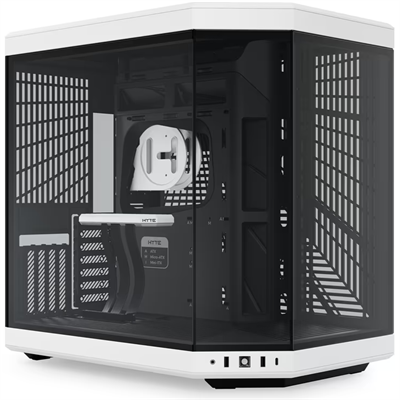 Hyte Y70 Upgraded Modern Aesthetic Dual Chamber Panoramic Tempered Glass Mid-Tower ATX Computer Gaming Case with PCIE 4.0 Riser Cable Included - Panda