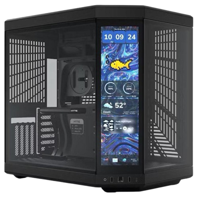 Hyte Y70 Touch Infinite Modern Aesthetic Mid-Tower ATX Gaming Case with LCD Screen - Black