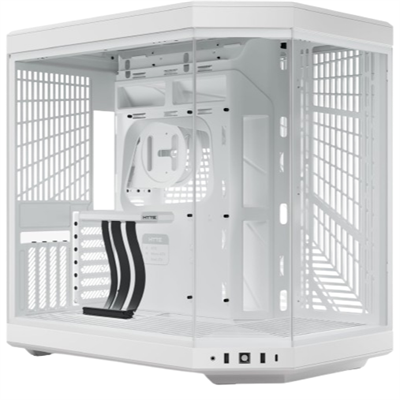 Hyte Y70 Upgraded Modern Aesthetic Dual Chamber Panoramic Tempered Glass Mid-Tower ATX Computer Gaming Case with PCIE 4.0 Riser Cable Included - Snow White