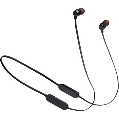 JBL Tune 125BT Bluetooth Wireless in-Ear Headphones with 3-Button Mic/Remote and Flat Cable - Black, Small