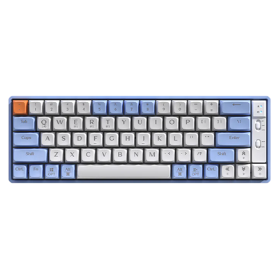 Langtu GK65 Tri-Mode Wireless Mechanical Gaming Keyboard, Bluetooth/2.4GHz/USB-C - Hot-Swappable Gold Switches (Sky Blue)