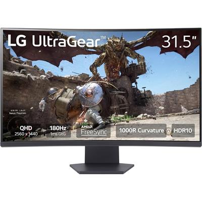 LG 32GS60QC-B UltraGear 32-inch Curved Gaming Monitor QHD (2560x1440) 180Hz 1ms 1000R VA AMD FreeSync HDR10 HDMI x2 DisplayPort