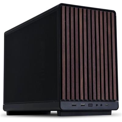 Lian Li A3-mATX-WD 26.3L Micro Form Factor Chassis, No Fans Included, Supports 360mm AIO, Modularity Design, For M-ATX, ITX Motherboard, DAN Cases Collaboration, Wood Front Panel, Black