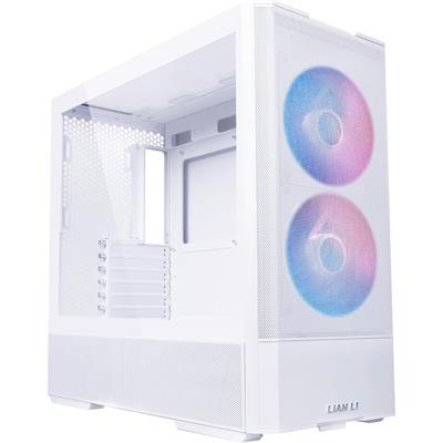 Lian Li Lancool 207 Compact ATX RGB Gaming Computer Case, Airflow Optimized Mesh Panels Tower Chassis w/ 2x 140mm ARGB, 2x 120mm PWM Fans Pre-Installed, USB Type-C Port, Tempered Glass Side Panel - White