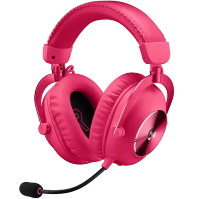 Logitech G Pro X 2 Lightspeed Wireless Gaming Headset: Detachable Boom Mic, 50mm Graphene Drivers, DTS:X Headphone 2.0 7.1 Surround, Bluetooth/USB/3.5mm Aux, for PC, PS5, PS4, Nintendo Switch - Magenta