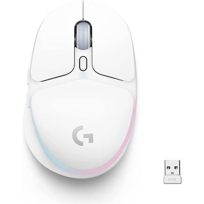 Logitech G705 Wireless Gaming Mouse, Customizable Lightsync RGB Lighting, Lightspeed Wireless, Bluetooth Connectivity, Lightweight, PC/Mac/Laptop - White Mist (Box Open)