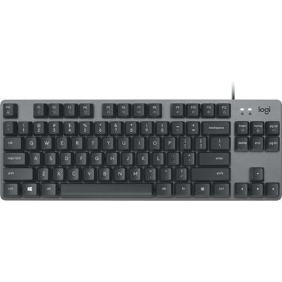 Logitech K835 TKL Mechanical Aluminum Keyboard, Graphite, Textured Gray, TTC Blue MX Mechanical Switches