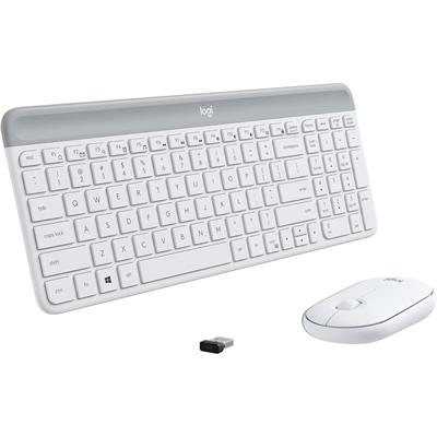 Logitech MK470 Slim Wireless Keyboard and Mouse Combo - Modern Compact Layout, Ultra Quiet, 2.4 GHz USB Receiver, Plug n Play Connectivity, Compatible with Windows - Off White (Box Open)