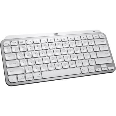 Logitech MX Keys Mini for Mac Minimalist Wireless Illuminated Keyboard, Compact, Bluetooth, Backlit Keys, USB-C, Metal Build, Compatible with MacBook Pro, Macbook Air, iMac, iPad - Pale Grey (Box Open)