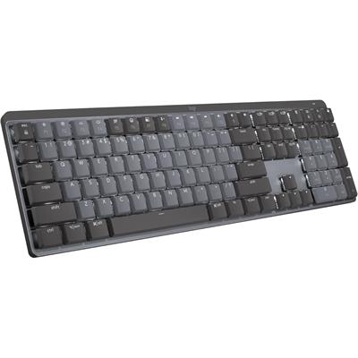 Logitech MX Mechanical Wireless Illuminated Performance Keyboard, Linear Switches, Backlit Keys, Bluetooth, USB-C, macOS, Windows, Linux, iOS, Android, Metal, Graphite Grey Chinese Red Axis