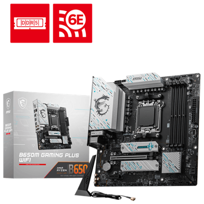 MSI B650M Gaming Plus Wifi DDR5 AMD AM5 microATX Motherboard