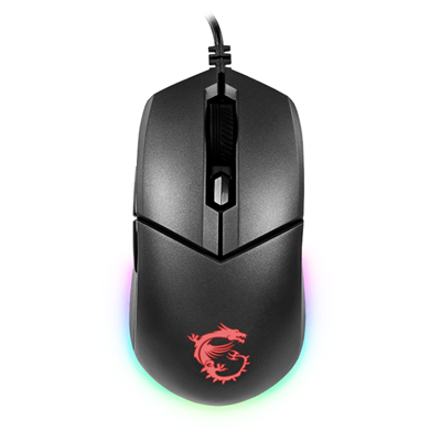 MSI Clutch GM11 Gaming Mouse, 5000 DPI, 10M Omron Switches, Optical Sensor, Symmetrical Ergonomic Design, RGB Mystic Light Compatible, PC/Mac, Graphite