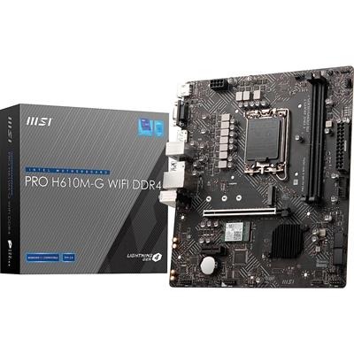 MSI Pro H610M-G Wifi DDR4 Intel 12/13/14th Gen microATX Motherboard