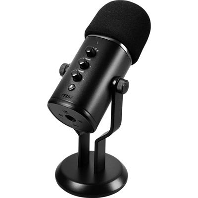 MSI Immerse GV60 Streaming Microphone, Plug & Play, 24bit/96kHz, 4D Pickup, For Singing, Podcasts, Interviews, Meetings, Gaming, Zero-latency, Built-in 3.5mm, 3m USB Cable, Dedicated Dials with Mic Mute Button