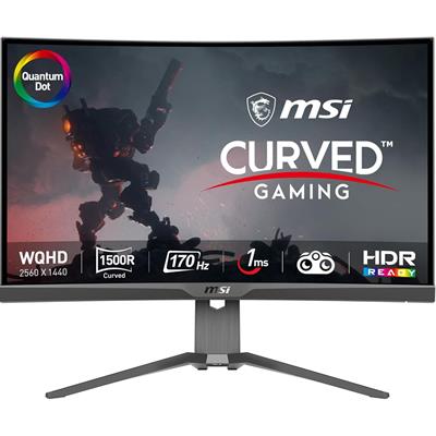 MSI MAG 275CQRF QD 27" Gaming Monitor, 2560 x 1440 (QHD) Rapid VA with Quantum Dot, 1ms, 170Hz, FreeSync Premium, HDR Ready, 1000R, HDMI, DisplayPort, Tilt and Height Adjustable, Black (Open Box)