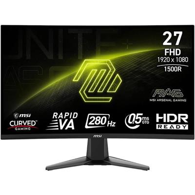 MSI MAG 276CXF 27-inch 1920 x 1080 (FHD) Curved Gaming Monitor, 280Hz, HDMI, DisplayPort, VGA Port, VESA Mountable, Tilt, Speaker, Slim Bezel, 0.5ms, Rapid VA, Black