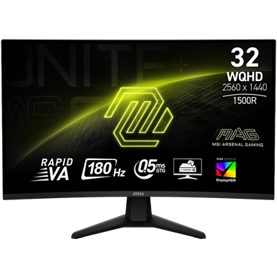 MSI MAG 32CQ6F - 180Hz 2K 1440p QHD VA 32" Curved Gaming Monitor