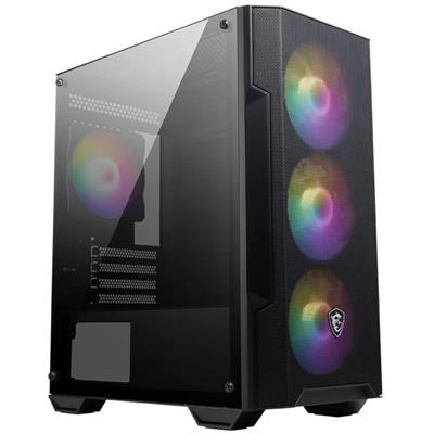 MSI MAG Forge M100A Micro-ATX Tower Tempered Glass Gaming PC Case (Black,4 x 120mm Auto-RGB Fans, USB 3.2 Gen 1 Type-A, Magnetic Dust Filter, Micro-ATX, Mini-ITX)