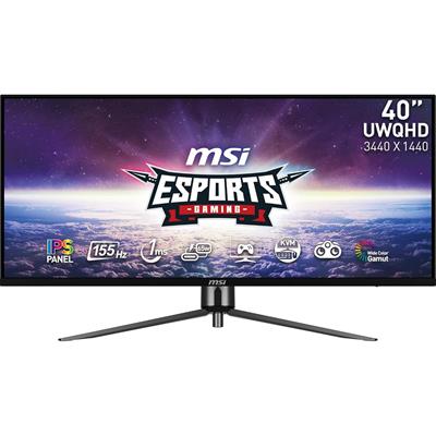 MSI MAG401QR 40" Gaming Monitor, 3440 x 1440 (UWQHD), IPS, 155Hz, FreeSync Premium, HDR400, HDMI, Displayport, USB C, Tilt, Black