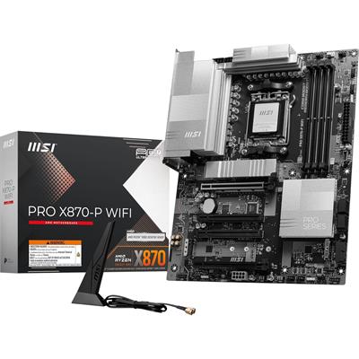 MSI Pro X870-P WiFi ProSeries Motherboard (AMD Ryzen 9000/8000/7000 Series Processors, AM5, DDR5, PCIe 5.0, M.2 Gen5, SATA 6Gb/s, USB 40Gbps, HDMI/DP, Wi-Fi 7, Bluetooth 5.4, 5Gbps LAN, ATX)