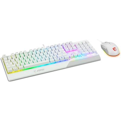 MSI Vigor GK30 Combo White, 6-Zone RGB GK30 Gaming Keyboard & GM11 Gaming Mouse, Water Repellent & Splash-Proof, 5000 DPI