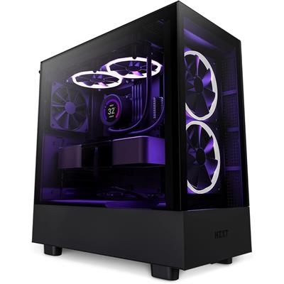 NZXT H5 Elite RGB Premium Compact Mid-Tower ATX Gaming Case - Black