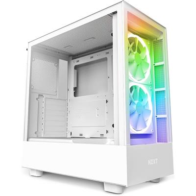 NZXT H5 Elite RGB Premium Compact Mid-Tower ATX Gaming Case - White
