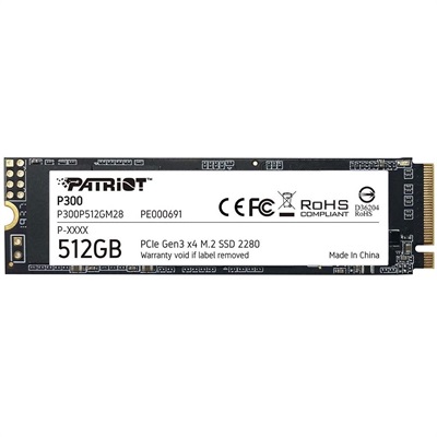Patriot P300 512GB NVMe SSD - 2280 M.2 PCIe Gen 3x4