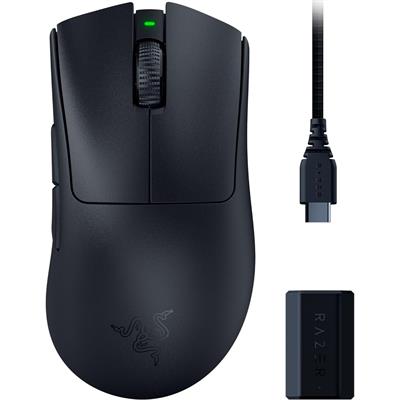 Razer DeathAdder V3 Pro Wireless Gaming Mouse + Hyperpolling Wireless Dongle: 63g Ultra Lightweight, Focus Pro 30K Optical Sensor, Optical Switches Gen-3-5 Programmable Buttons - Black