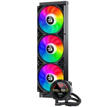 Redragon CCW-1017 360mm Digital ARGB CPU Liquid Cooler, Temperature Display, 3x 120mm RGB Fans