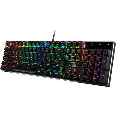 Redragon Devarajas K556 RGB LED Backlit Wired Mechanical Gaming Keyboard, 104 Keys Hot-Swap Mechanical Keyboard w/Aluminum Base, Upgraded Socket and Noise Absorbing Foams, Soft Tactile Brown Switch