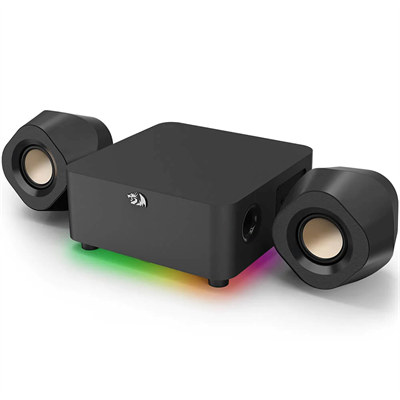 Redragon GS590 Kaidas Pro Wireless RGB Desktop Speakers, 2.0 PC Computer Stereo Speaker w/BT 5.0/AUX/USB Mode, Ambient RGB Backlight, Black