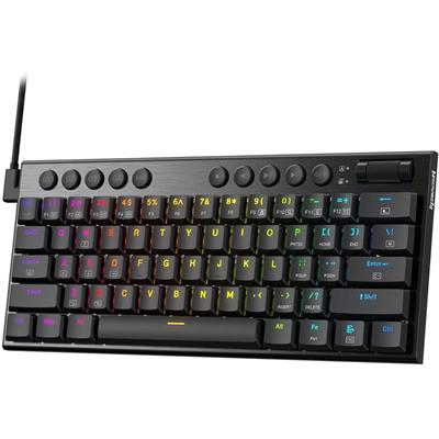 Redragon K632 Horus Mini Pro Wireless RGB Mechanical Gaming Keyboard, 5.0 BT/2.4 GHz/Wired Three Modes 60% Ultra-Thin Low Profile BT Keyboard w/Dedicated Media Control & Linear Red Switches, Black