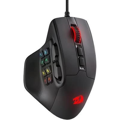 Redragon M811 Aatrox MMO Gaming Mouse, 15 Programmable Buttons Wired RGB Mouse w/Ergonomic Natural Grip Build, 10 Side Macro Keys, Software Supports DIY Keybinds & Backlit