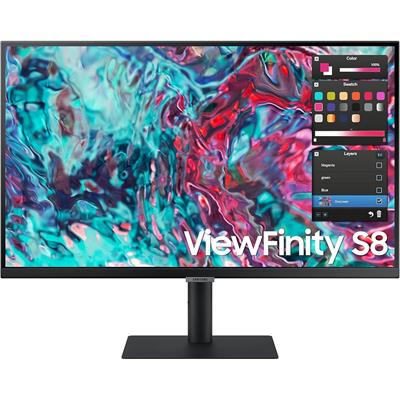 Samsung 27-Inch ViewFinity S8 Series 4K UHD High Resolution Monitor, IPS Panel, 60Hz, Thunderbolt 4, HDR 10+, Built-In Speakers, Height Adjustable Stand, Black