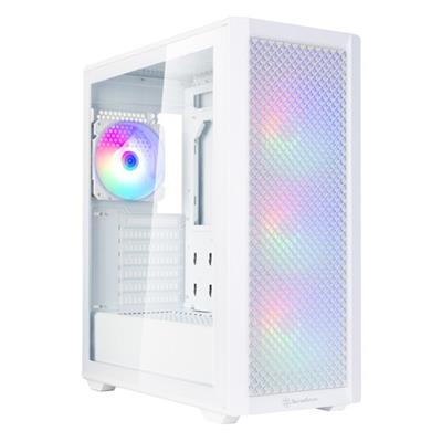 SilverStone Technology Fara 515XR White Compact ATX Tower Chassis with Four Included Rainbow Fans