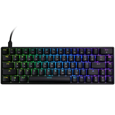 Skyloong GK68 SK68 68-Key Wireless Mechanical Gaming Keyboard, Bluetooth/2.4GHz/USB-C, Mini Compact RGB Illuminated LED Backlit Programmable, for PC/Mac Gamer - Black