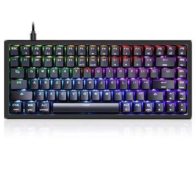 Skyloong GK84 SK84 80% Wireless Mechanical Gaming Keyboard, Bluetooth/2.4GHz/USB-C, RGB Illuminated LED Backlit Programmable, for PC/Mac Gamer - Black