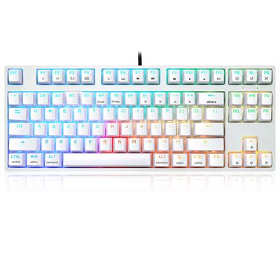 Skyloong GK87 Optical QMK TKL Wireless USB-C Hot Swap Mechanical Keyboard, Bluetooth/2.4GHz/USB-C, RGB Illuminated LED Backlit Programmable, for PC/Mac Gamer - White