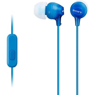 Sony MDR-EX15AP In-Ear Earbuds with Microphone - Blue