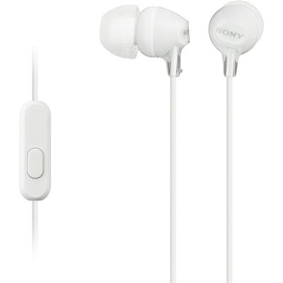 Sony MDR-EX15AP In-Ear Earbuds with Microphone - White