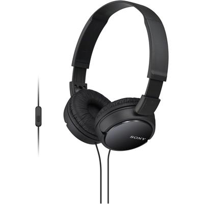 Sony MDR-ZX110AP Wired On-Ear Headphones with Mic - Black